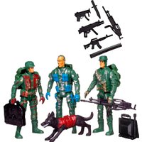 Набор фигурок ABtoys Три солдата с собакой PT-01794