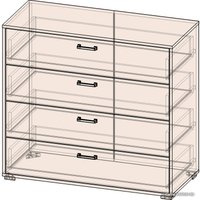 Комод Интерлиния SC-4Ш (дуб золотой-белый платинум)