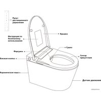 Унитаз приставной Brunnen WAL BW-2402 (автоподъем/опускание крышки)