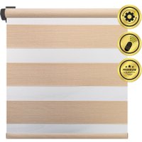 Рулонная электроштора НеоФьюжен Юпитер 180х250 левая (бежевый, черная фурнитура)