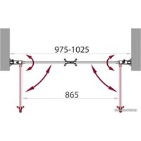 Душевая дверь BelBagno SELA-B-2-100-C-Cr 100 (прозрачное стекло)