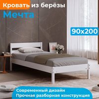 Кровать Домаклево Мечта 90x200 (береза/белый)