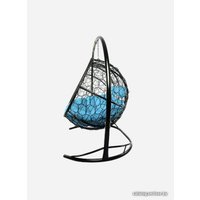 Подвесной диван M-Group Лежебока 11180403 (с черным ротангом/голубая подушка)