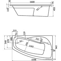 Ванна Santek Майорка XL 160x95 R комфорт [1WH112387]