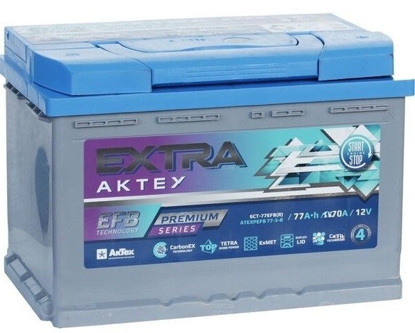 Автомобильный аккумулятор АкТех Extra EFB R+ (77 А·ч)