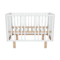 Классическая детская кроватка Incanto PAPI с автоспинкой и маятником KR-0176/60 (белый/бук)