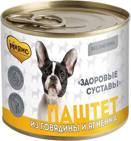 

Консервированный корм для собак Мнямс Здоровые суставы паштет из говядины и ягненка 200 г