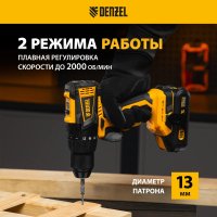 Дрель-шуруповерт Denzel BLDL-IB-18-0 26122 (без АКБ)