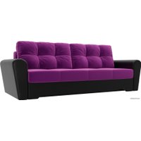 Диван Лига диванов Амстердам 28247 (микровельвет/экокожа, фиолетовый/черный)