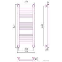 Полотенцесушитель Сунержа Богема+ прямая 800х300 15-0220-8030