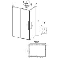 Душевой уголок Grossman Galaxy 100x90x195 120.K33.01.1090.21.00 (черный матовый/прозрачное стекло)