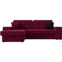 Угловой диван Лига диванов Брюссель левый 110658L (микровельвет бордовый)