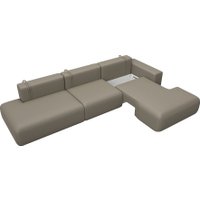 Угловой диван Лига диванов Лига-036 НПБ Модерн Лонг правый 127749 (экокожа Grifon 04 бежевый)