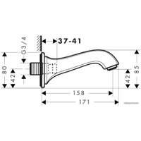 Излив Hansgrohe Metropol Classic 13425090