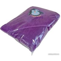 Полотенце с капюшоном Goodness Детское 100x100 (фиолетовый/пингвин)