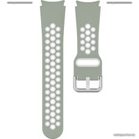 Ремешок Rumi Sport N-style силиконовый для Samsung Galaxy Watch4/5/6 (20 мм, лавровый/белый)