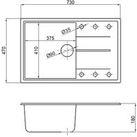 Кухонная мойка Marblan Magnum R (серый, с сифоном)