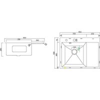 Кухонная мойка ARFEKA ECO AR 650*500 L SATIN