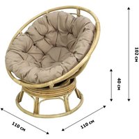 Кресло-качалка Garden Story Папасан Roker D110 вращающееся CV-18H (медовый/бежевый)