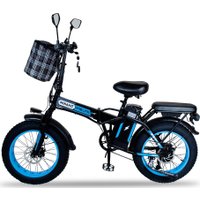 Электровелосипед Minako F10 Lite 2025 (черный/синий)