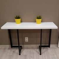 Кухонный стол Millwood Арлен 1 38/76x110x76 (белый/металл черный)