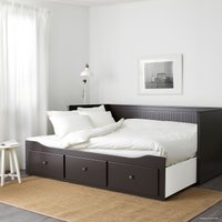 Кровать Ikea Хемнэс 200x80 (черно-коричневый, осванг жесткий) 294.281.48