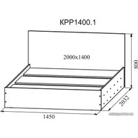 Кровать ДСВ Ронда КРР 1400.1 200x140 (венге)