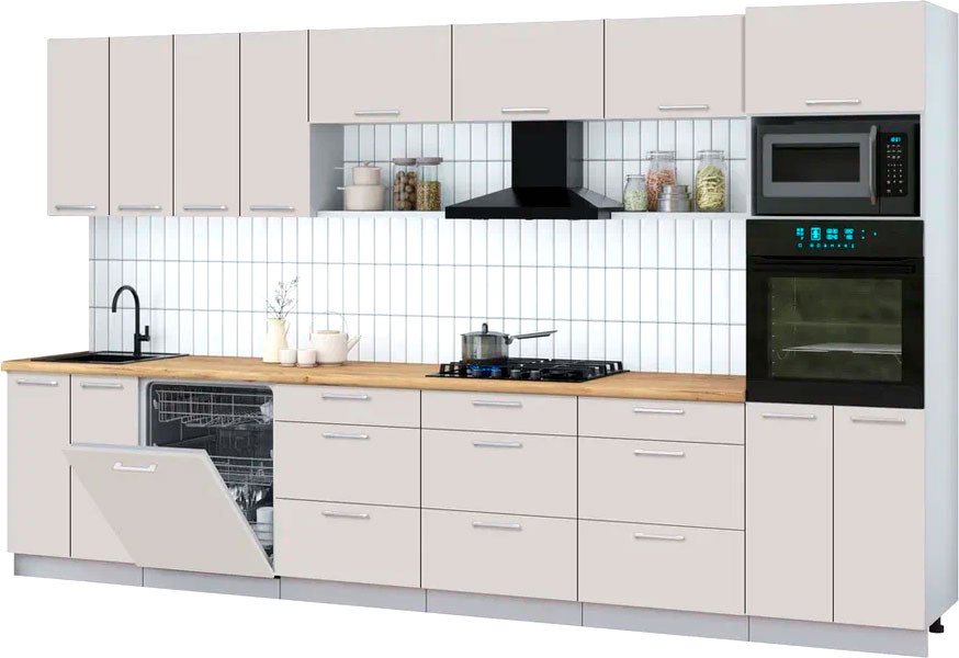 

Готовая кухня Интерлиния Мила Gloss 3.6-ПМ1-2 (кашемир/кашемир/дуб бунратти)