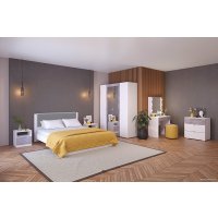 Кровать Аквилон Акцент №900М (белое сияние/веллюкс 49)