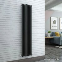 Стальной трубчатый радиатор Zehnder Charleston 2180, 1/2", 8 секций, боковое подключение (черный матовый)