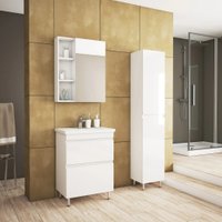  Uncoria Тумба с умывальником Арно 70 + Kirovit Фостер 70 (белый)