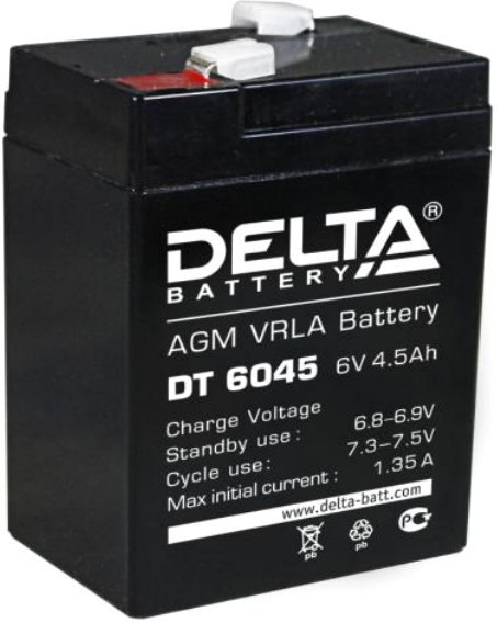 

Аккумулятор для ИБП Delta DT 6045 (6В/4.5 А·ч)