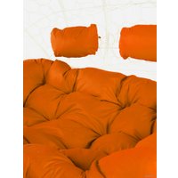 Подвесной диван M-Group Лежебока 11180107 (с белым ротангом/оранжевая подушка)