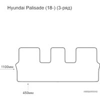 Коврик для салона авто Alicosta Hyundai Palisade 18- 3-ряд (ЭВА 6-уг, черный)