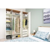 Шкаф распашной Mobi Остин 13.336.03 (белый PE шагрень/дуб золотой craft/белая шагрень 4101 ПВХ)