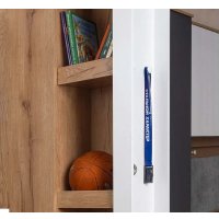 Шкаф распашной Глазов МЦН Лойс 85 (Дуб золотистый/Белый/Графит)