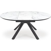 Кухонный стол Halmar Vertigo 130-180/130/76 (белый мрамор/черный)