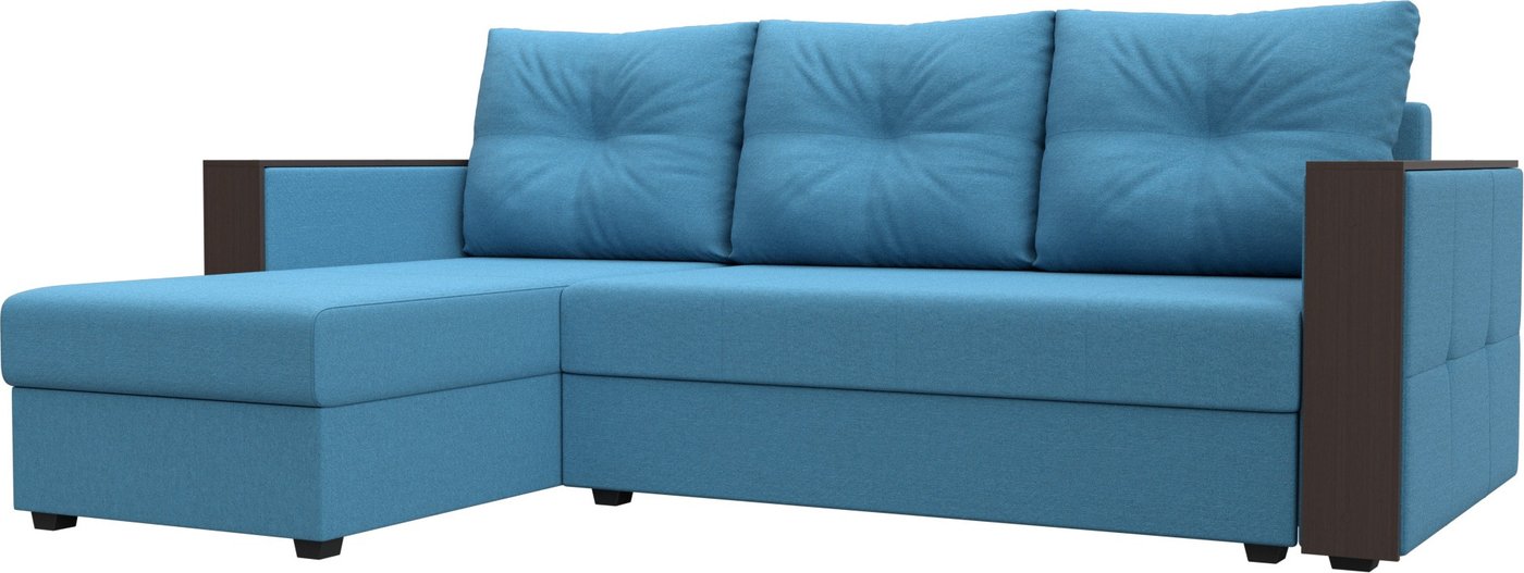 

Угловой диван Лига диванов Валенсия Лайт левый 125974L (рогожка амур голубой)