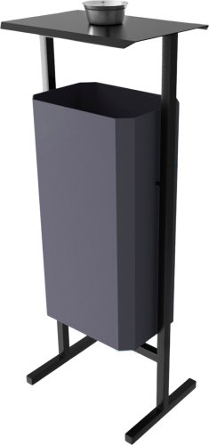 Уличная урна Allerd Стандарт 50л с пепельницей (серый)