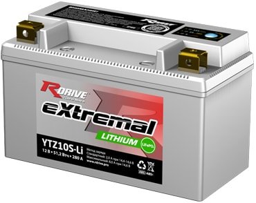 

Мотоциклетный аккумулятор RDrive eXtremal Lithium YTZ10S-LI (4 А·ч)