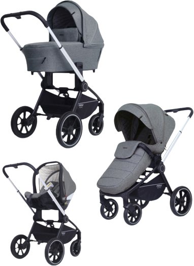 

Универсальная коляска Rant MOWbaby Zoom PU (3 в 1, silver grey)