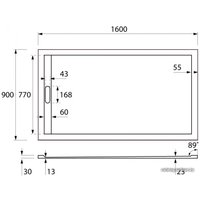 Душевой поддон Cezares TRAY-AS-AH-160/90-30-W