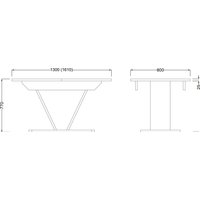 Кухонный стол Аврора Дрезден 130-161.5x80 (камень белый/белый)