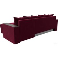 Угловой диван Лига диванов Дубай лайт правый 114169 (микровельвет бордовый)