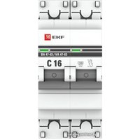 Выключатель автоматический EKF ВА 47-63 2P 16А (C) 4.5kA PROxima mcb4763-2-16C-pro