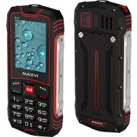 Кнопочный телефон Maxvi R10 (черный/красный)