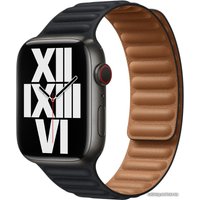 Ремешок Apple кожаный 45 мм (темная ночь, размер M/L) ML823