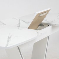 Кухонный стол Аврора Дрезден 130-161.5x80 (камень белый/белый)