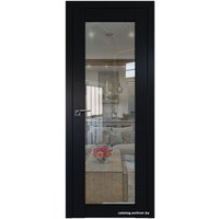 Межкомнатная дверь ProfilDoors 2.19U L 90x200 (черный матовый, стекло прозрачное)