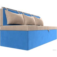 Диван Лига диванов Метро 105011 (велюр бежевый/голубой)